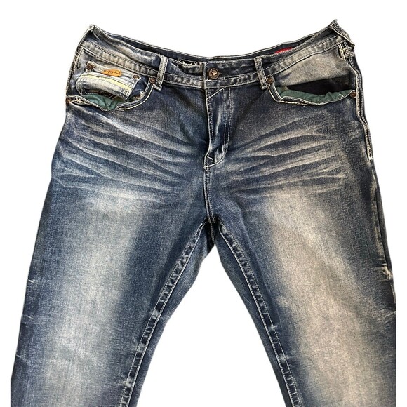 Platini Men’s Western Bootcut Embroidered Blue Jeans Size 38 X 30 - Picture 2 of 12